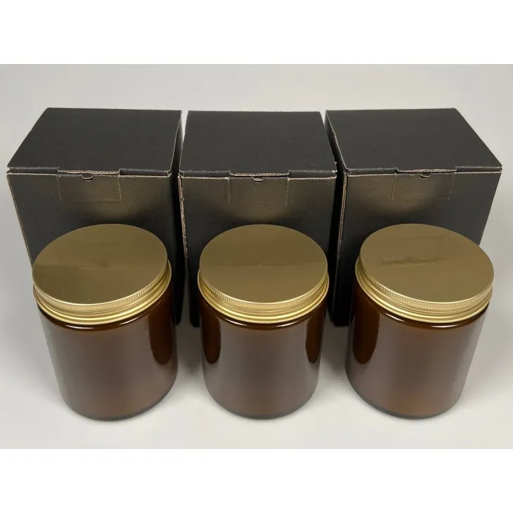 Świeca sojowa zapachowa w szkle brązowym  - bawełniany knot 180 ml